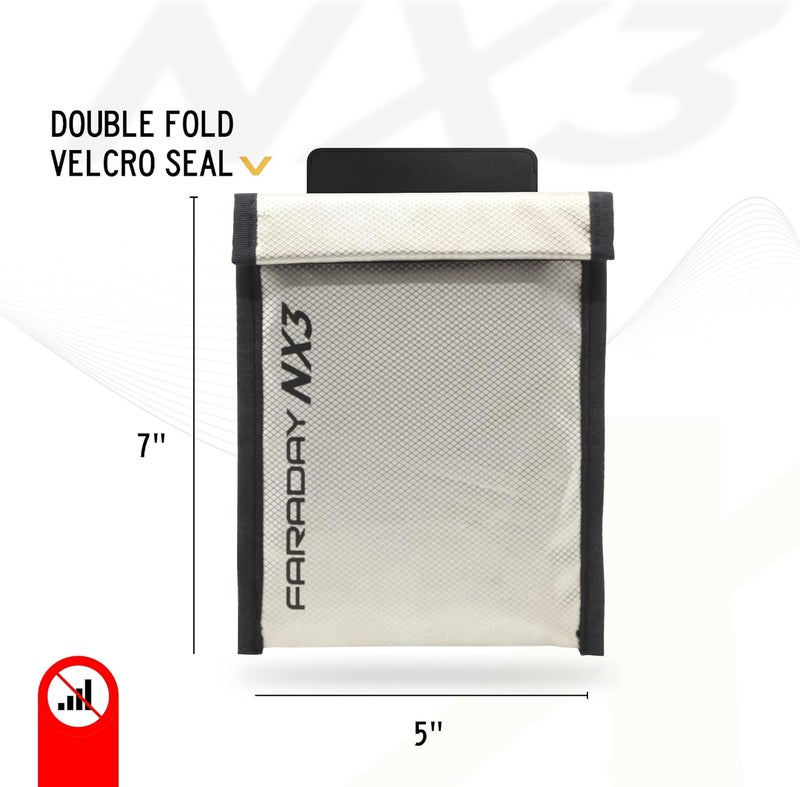 Faraday Defense حقيبة فاراداي ثلاثية الطبقات من قماش سايبر 5" × 7" مع أكمام درع الإشارة، مضادة للاختراق، مضادة للتتبع، حقيبة EMP - Image 3